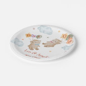 ベアボーイ女の子ツインズ – 最初の誕生日パーティー ペーパープレート (アングル)