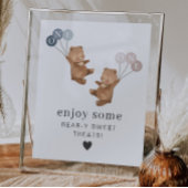 ベアボーイ女の子ツインズ – 1st誕生日 – トリートサイン ポスター