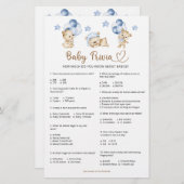 ベアボーイ赤ちゃんシャワーベビートリビア (正面/裏面)