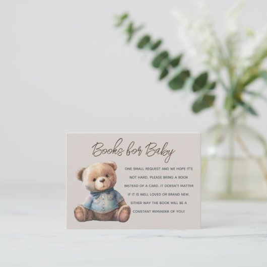 ベアボーイ赤ちゃんシャワー予約リクエスト エンクロージャーカード (スタンド正面)