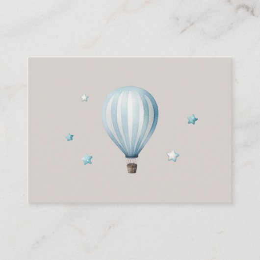 ベアボーイ赤ちゃんシャワー予約リクエスト エンクロージャーカード (裏面)