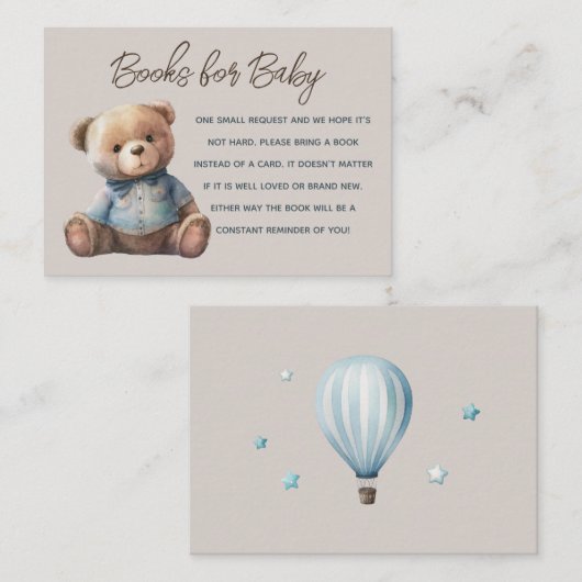 ベアボーイ赤ちゃんシャワー予約リクエスト エンクロージャーカード (正面/裏面)