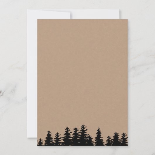 ベアボーイ赤ちゃんシャワー素朴ウッドランドクラフト 招待状 (裏面)