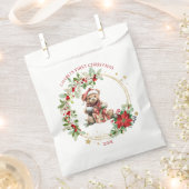 ベアポインセチア葉ベビー初めてのクリスマス フェイバーバッグ (クリップ留めされた状態)