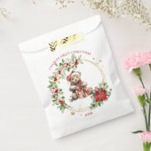 ベアポインセチア葉ベビー初めてのクリスマス フェイバーバッグ (封をした状態)