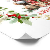 ベアポインセチア葉ベビー初めてのクリスマス ポスター (角)