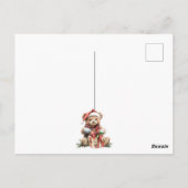 ベアポインセチア葉ベビー初めてのクリスマス ポストカード (裏面)