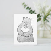 ベアポストカードベア私はあなたを愛するカードかわいいベアアート ポストカード (スタンド正面)