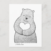 ベアポストカードベア私はあなたを愛するカードかわいいベアアート ポストカード (正面)