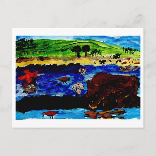 ベアポストカード付きソーシャル散水ホール ポストカード (正面)