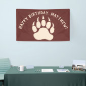 ベアポーカスタムメッセージバーガンディ&クリーム 横断幕 (トレードショー)