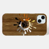 ベアポースプラッシュベアプライドカラーonウッドプリント Case-Mate iPhoneケース (裏面 (横))