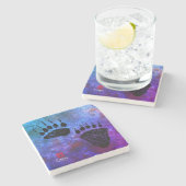 ベアポーズオンブルー – 大理石コースター ストーンコースター (横)