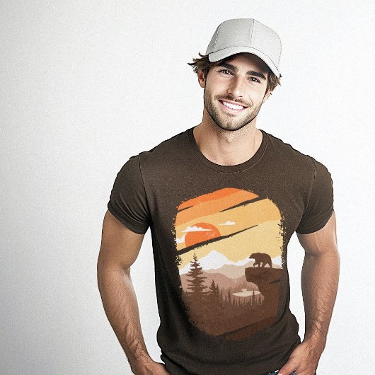 ベアマウンテンズグラフィックブラウン Tシャツ