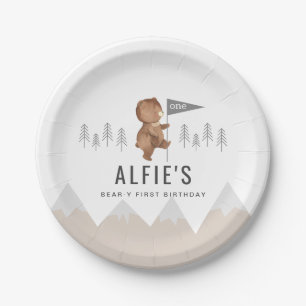 ベアマウンテンズファースト誕生日 ペーパープレート