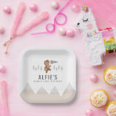 ベアマウンテンズファースト誕生日 ペーパープレート (パーティー)