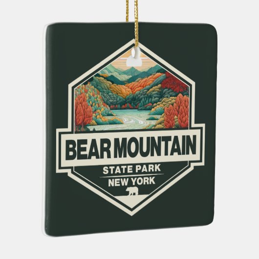 ベアマウンテン州パークニューヨークトラベルアートバッジ セラミックオーナメント (右)