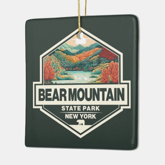 ベアマウンテン州パークニューヨークトラベルアートバッジ セラミックオーナメント (左)