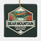 ベアマウンテン州パークニューヨークトラベルアートバッジ セラミックオーナメント (正面)