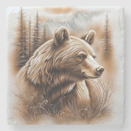 ベアマーブルコースター ストーンコースター (正面)