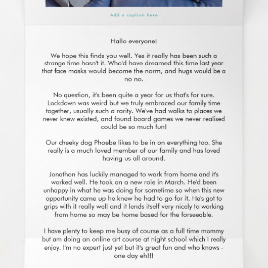 ベアメリークリスマス5写真フェスティバルニュースレター 三つ折りクリスマスカード (内部中)