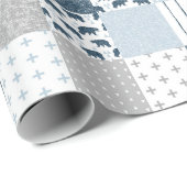 ベアモダン男の赤ちゃんパッチワーク ラッピングペーパー (ロールコーナー)