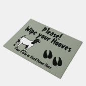 ベアヤギが蹄を拭き色を選ぶ ドアマット (アングル)