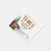 ベアヤング野生と3人の少年3歳の誕生日 スタンダードカクテルナプキン (角)