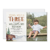 ベアヤング野生と3人の少年3歳の誕生日