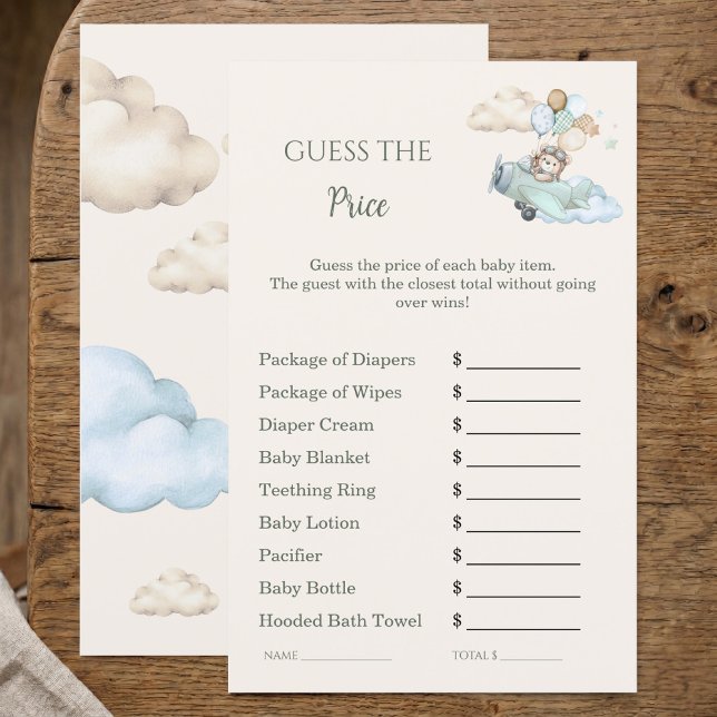 ベアリーおめでた！シャワーパーティーゲーム (Guess the Price Baby Shower Bearly Wait Airplane)