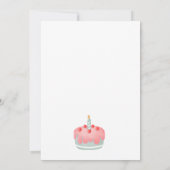 ベアリーおもしろい(ケーキ、熊、ピンク、ティール（緑がかった色）) 招待状 (裏面)