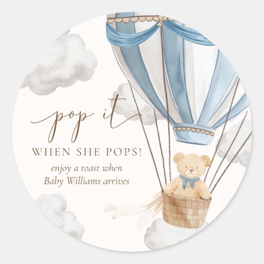 ベアリーウェイトテディベアポップイットウェンシーポップス ラウンドシール (正面)