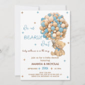 ベアリーウェイベアーブルーボーイシャワー 招待状 (正面)