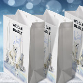 ベアリー待ち極熊ブルーボーイウィンターベイビーシャワー ミディアムペーパーバッグ