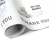 ベアリー待ち極熊ブルーボーイウィンターベイビーシャワー ラッピングペーパー (ロールコーナー)