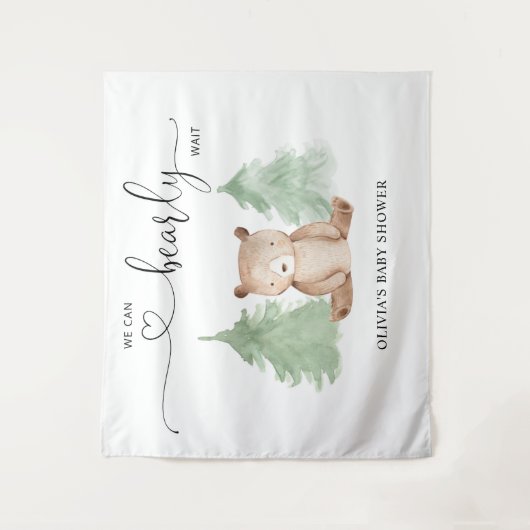 ベアリー待つことができないベイビーシャワータペストリー タペストリー (正面)