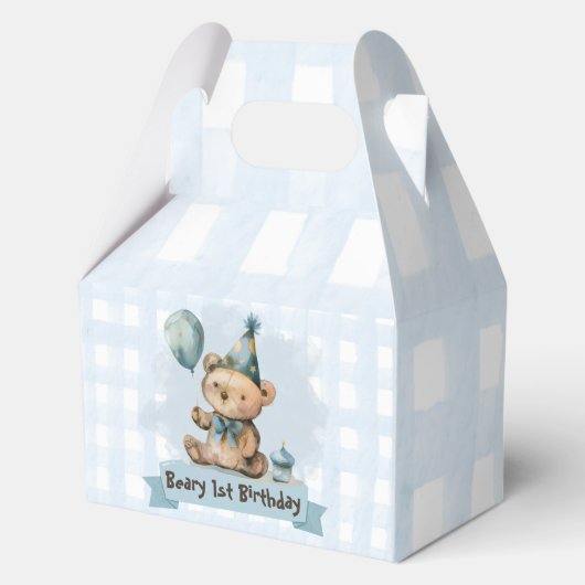ベアリー1歳の誕生日パーティーのお返し/お菓子の箱 フェイバーボックス (正面)