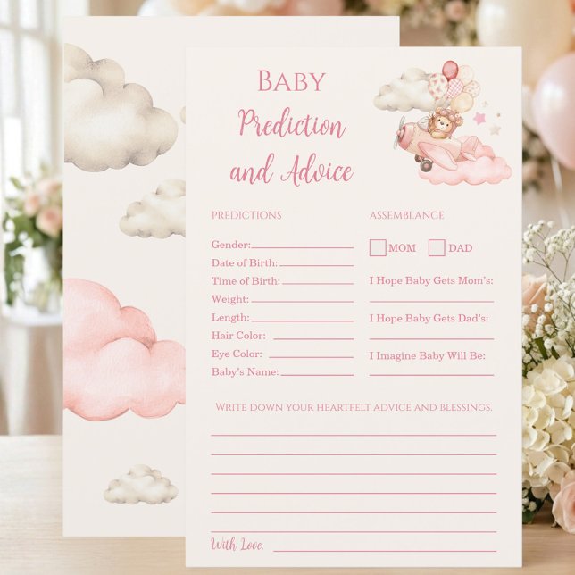 ベアリー・ウェイト ベビーシャワー予測とアドバイスゲーム (We Can Bearly Wait Predictions and Advice Game | Girl Baby Shower)