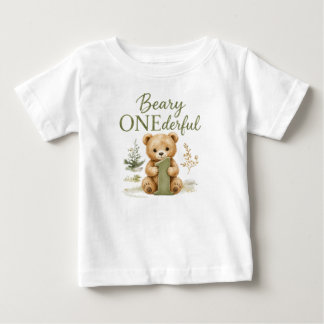 ベアリー ワンダフル 1歳の誕生日Tシャツ ベビーTシャツ