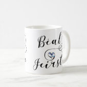 ベアルフェイルスト国旗のハート、ベルファスト コーヒーマグカップ (正面右)