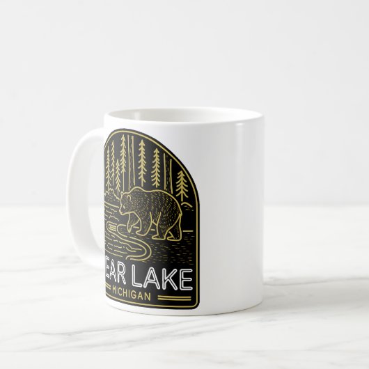 ベアレイクミシガンヴィンテージネオン コーヒーマグカップ (正面左)