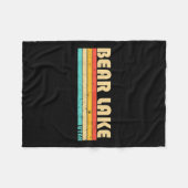 ベアレイクユタおもしろい魚釣りキャンピングサマー フリースブランケット (正面(横))