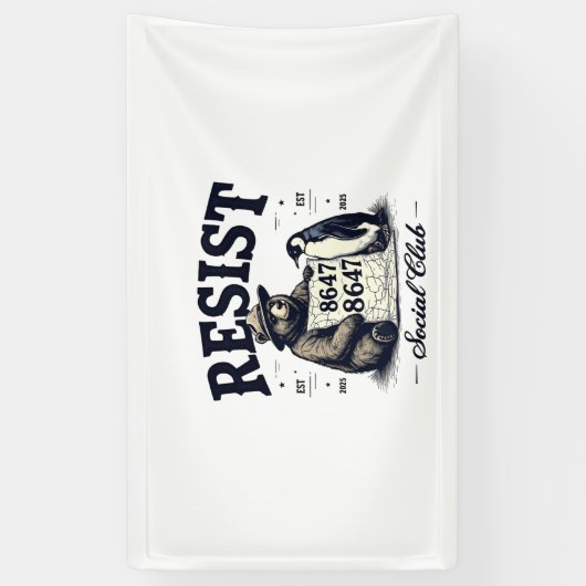 ベアレジス保護ト国立公園アンチトランプ8647 横断幕 (縦)