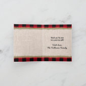 ベアレ素朴ッドブラックバッファローファミリーネームロッジ サンキューカード (内部)