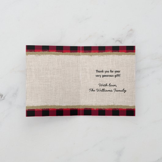 ベアレ素朴ッドブラックバッファローファミリーネームロッジ サンキューカード (内部)