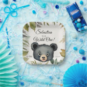 ベアワイルドワンウッドランドアニマルバースデーパーティー ペーパープレート (パーティー)