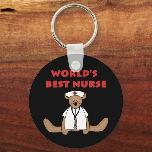 ベアワールド最高ののナースTシャツとギフト キーホルダー (正面)