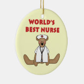 ベアワールド最高ののナースTシャツとギフト セラミックオーナメント (右)