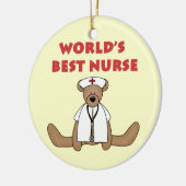 ベアワールド最高ののナースTシャツとギフト セラミックオーナメント (左)