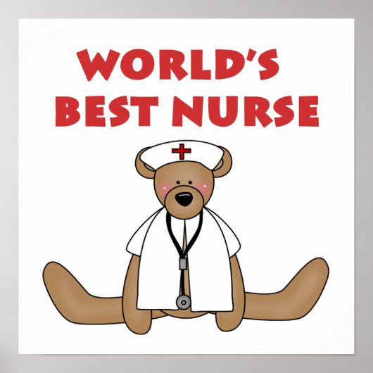 ベアワールド最高ののナースTシャツとギフト ポスター (正面)